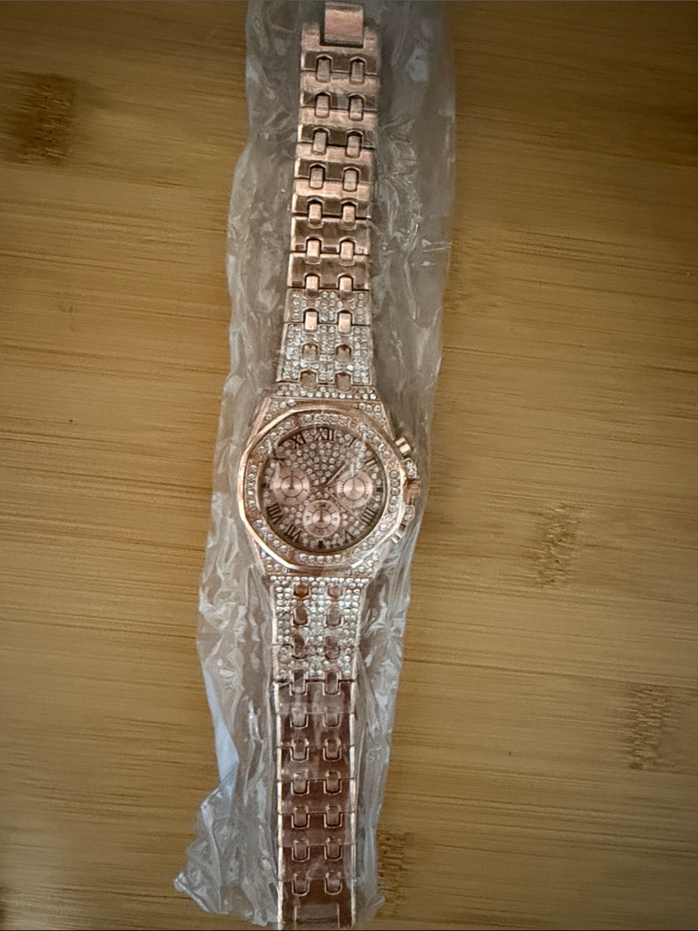 Women’s Rose Gold Crystal-Accent Bracelet Watch